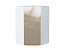 Шкаф верхний угловой Фьюжн (920х600х600) Белый/Gallant