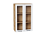 Шкаф верхний с 2-мя остекленными дверцами Барселона (920х600х324) Дуб Вотан/Белый