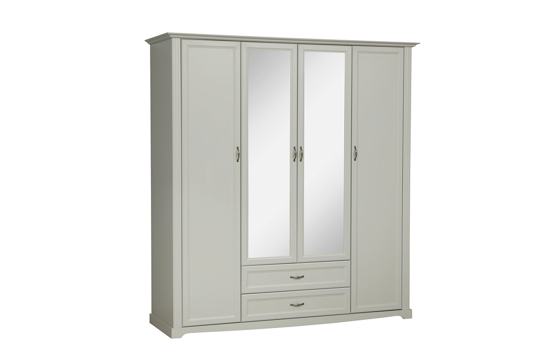Шкаф для одежды 32.01 Сохо серый/masa decor серый/профиль masa decor серый/ДВПО белый/зеркало