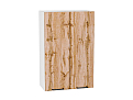Шкаф верхний с 2-мя дверцами Флэт (920х600х318) Белый/wotan oak 2s